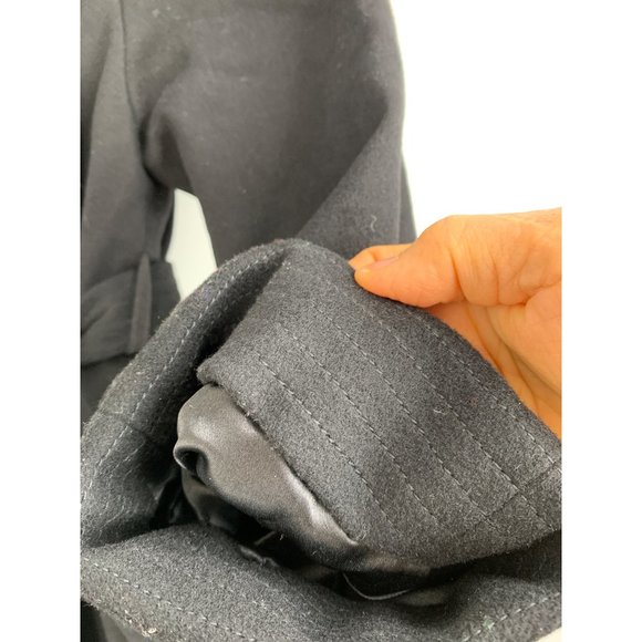 St John Collection Size 6 Black Over Coat Wool Cashmere 6711 Women GUC Belt - Picture 4 of 15